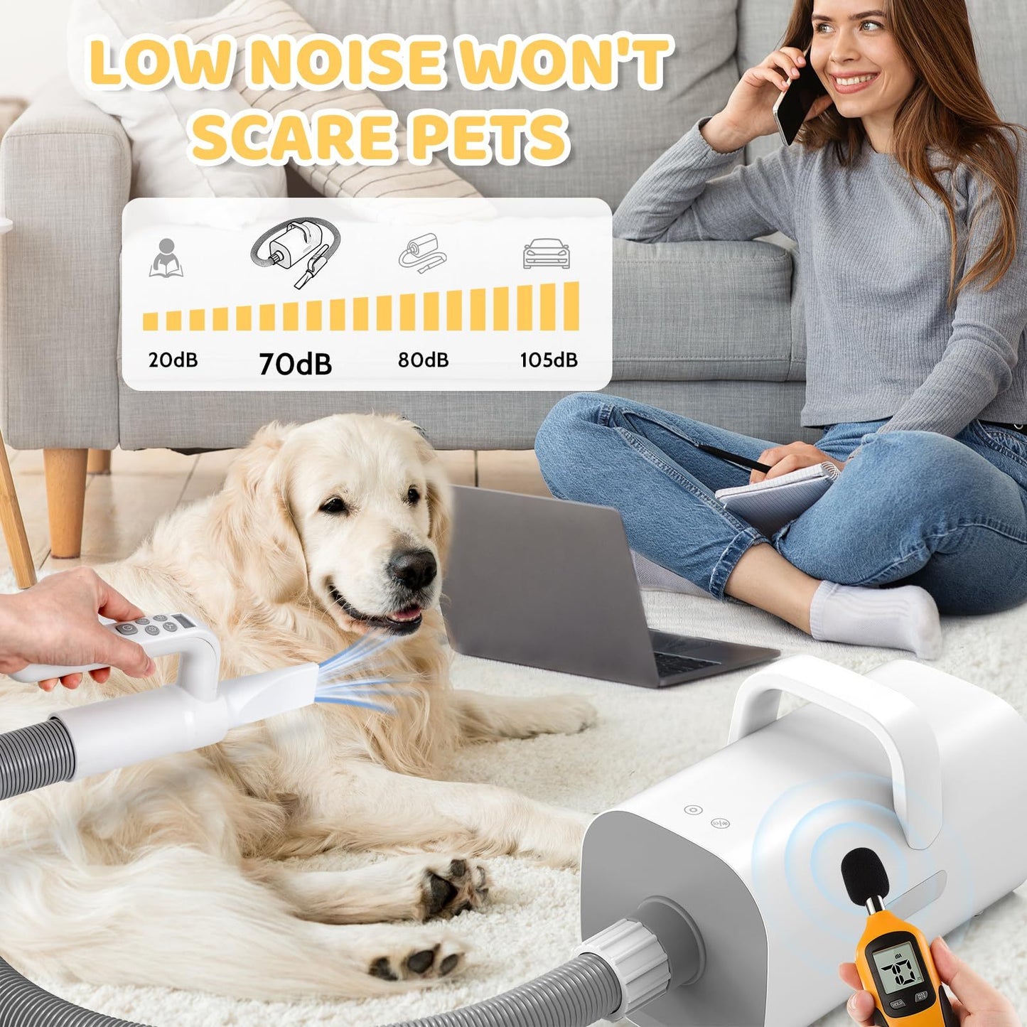 4-in-1 Smart Handle Pet Hair Dryer