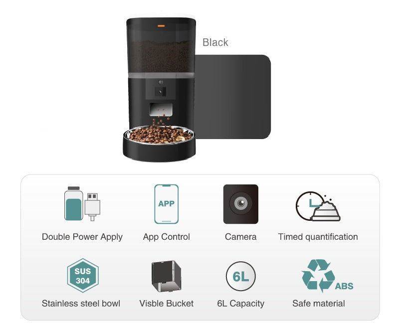Smart Pet Feeder 6L with Video Camera