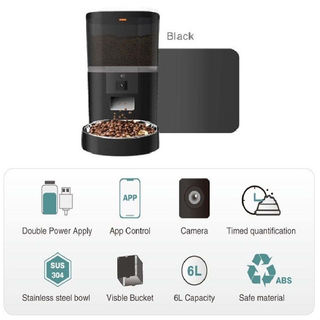 6L Smart Pet Feeder with HD Camera & App Control