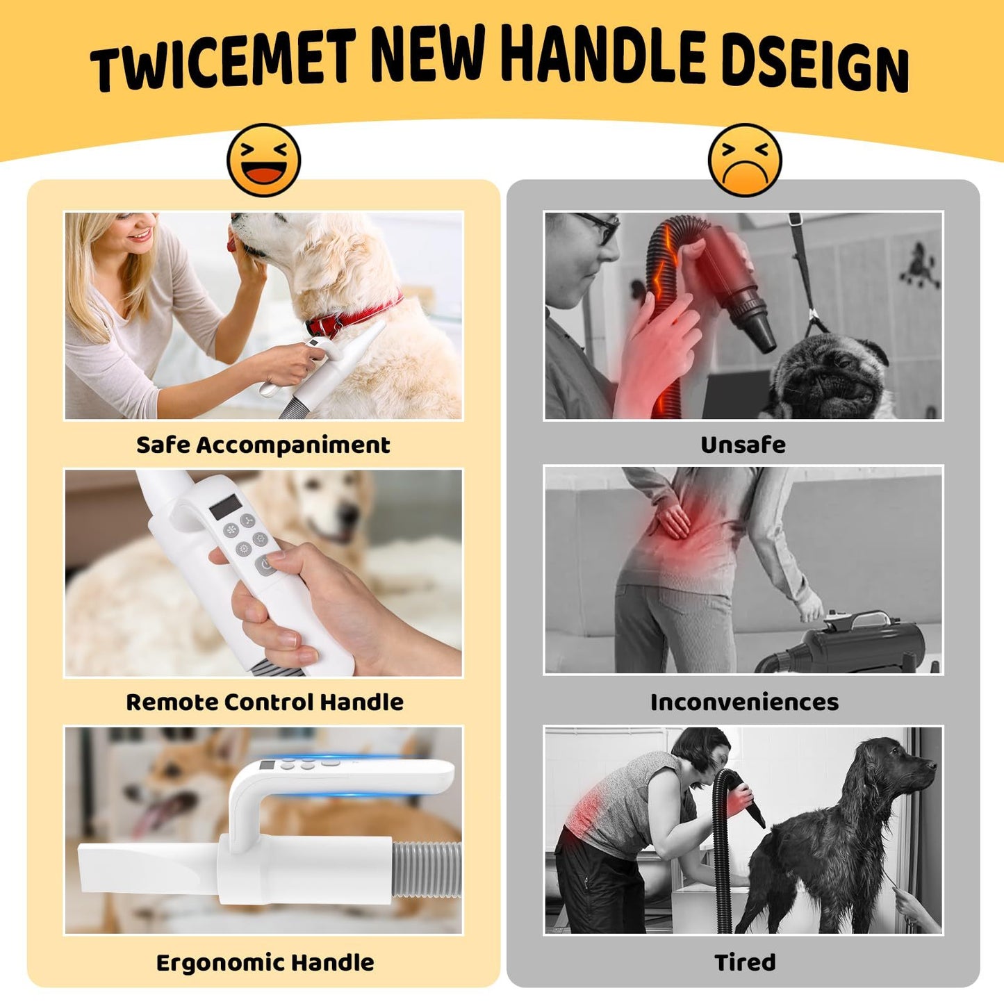 4-in-1 Smart Handle Pet Hair Dryer